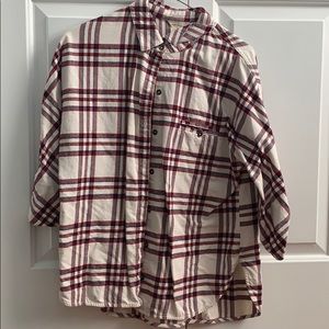 Forever 21 flannel with cropped sleeves